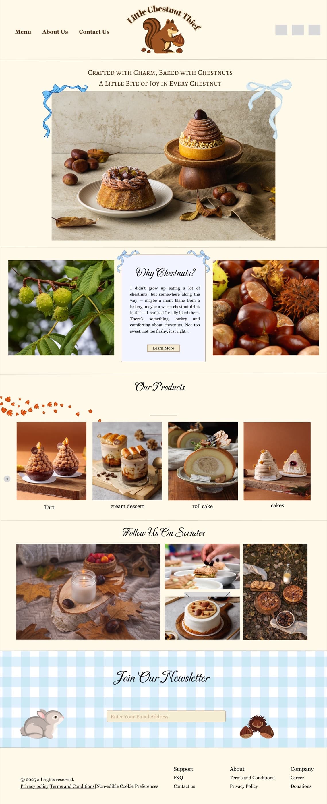 The full Little Chestnut Thief store design, from the home page through to product listings