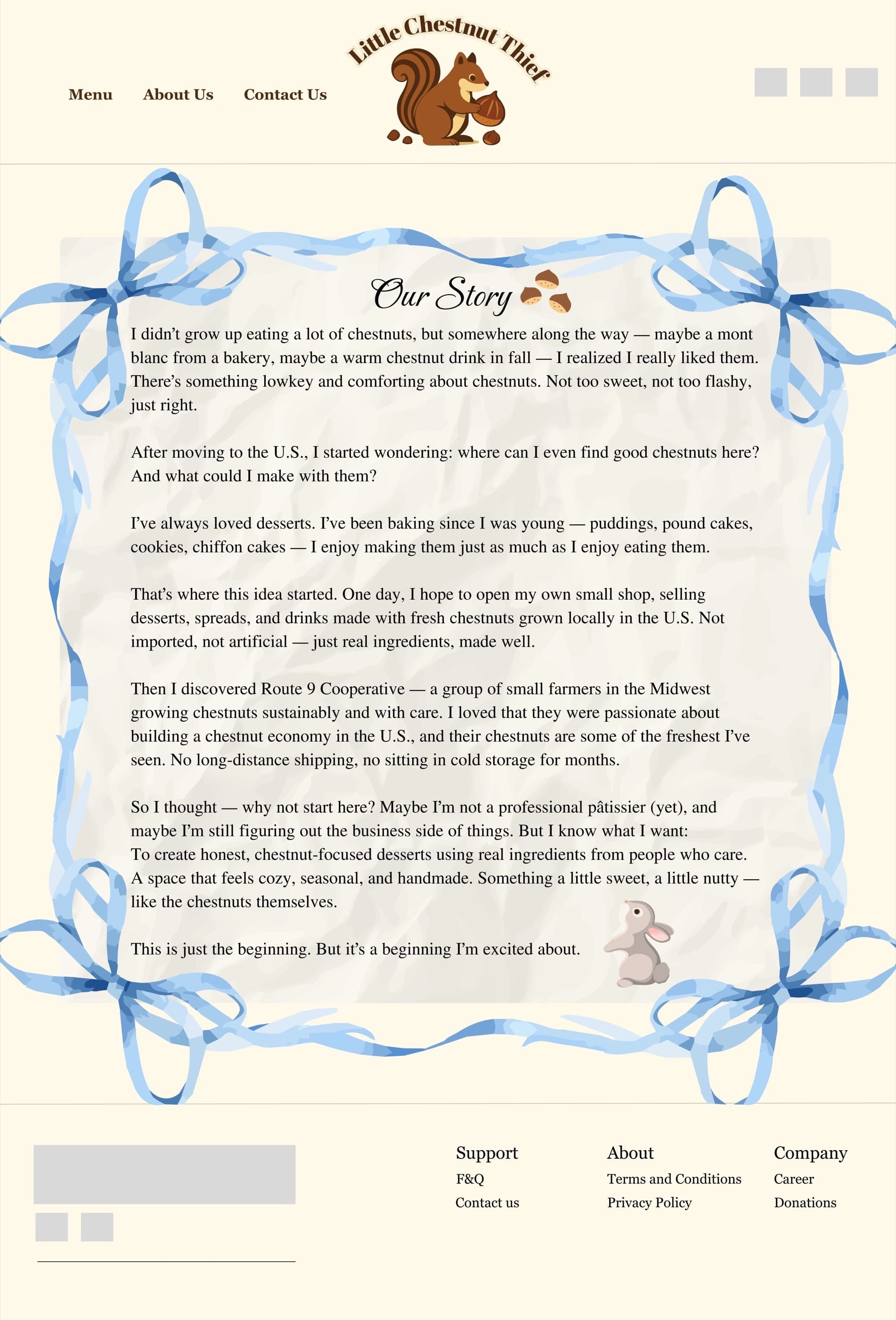 Further pages of the Little Chestnut Thief store design