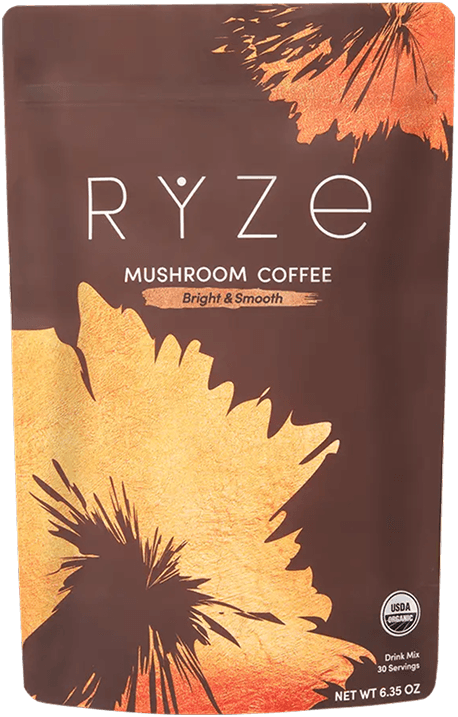 A bag of Ryze mushroom coffee