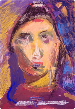 Pastel portrait painting