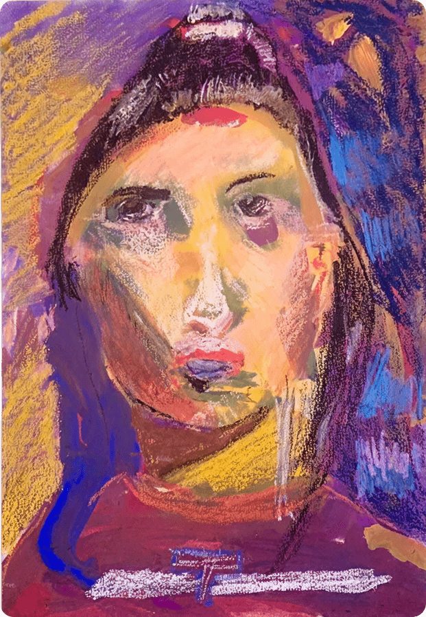 Pastel portrait painting