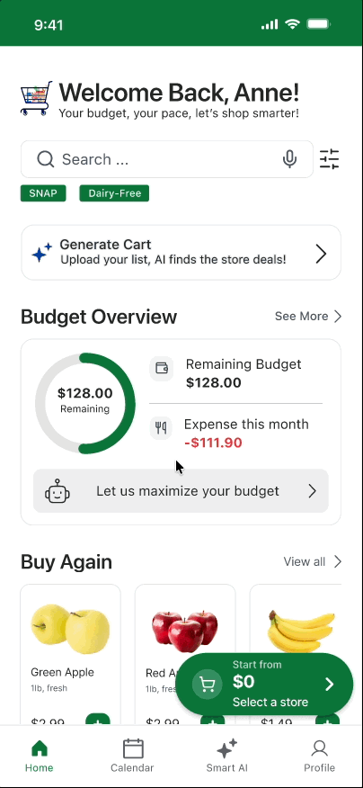 A floating cart estimator updating in real time