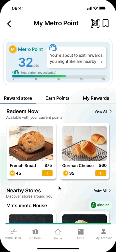 Redeeming Metro Points